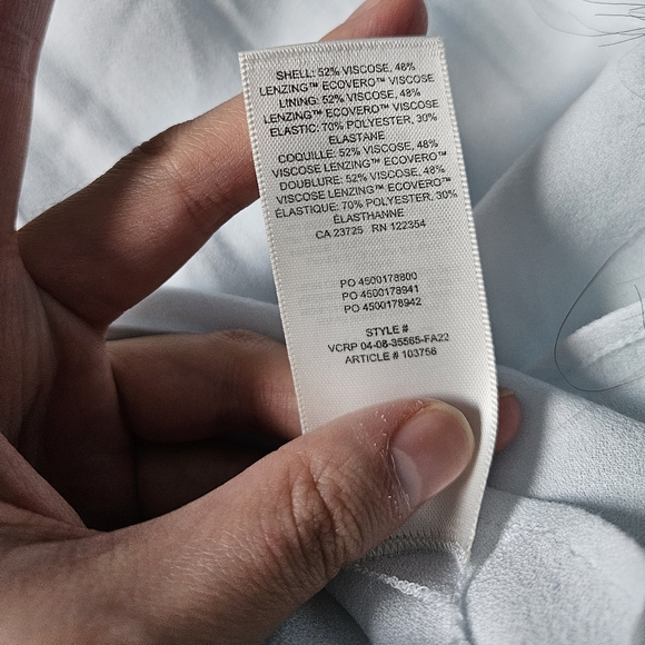 WILFRED Novella Dress Light Blue Ice Puff Sleeve Mini Size 6 Aritzia - Picture 12 of 13